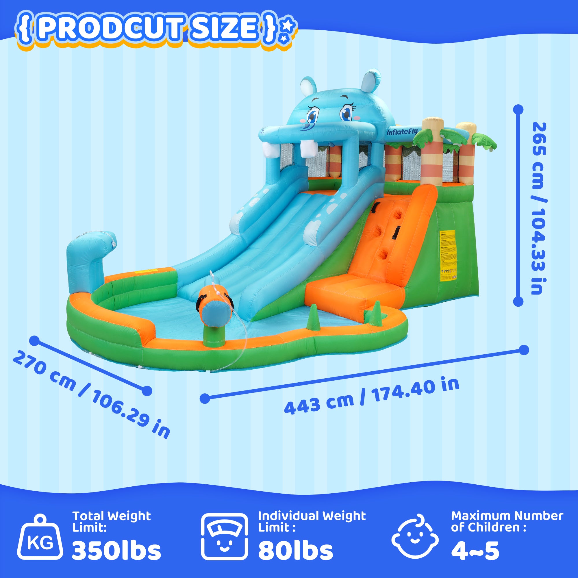 Hippo Slide Bounce House