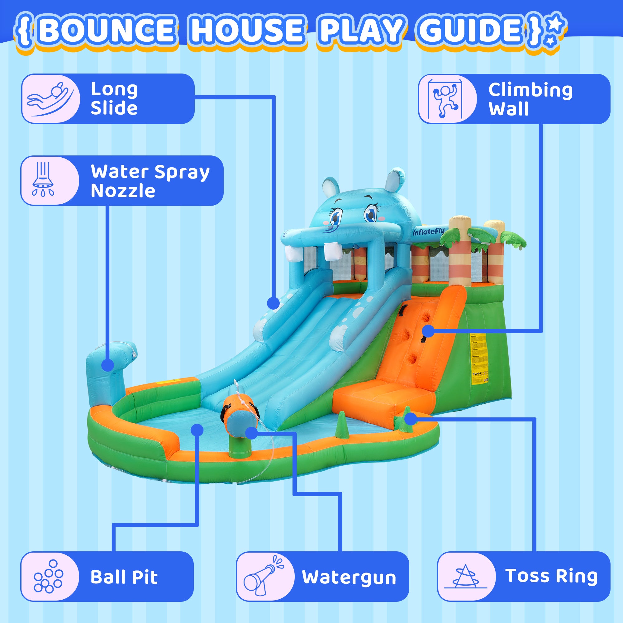 Hippo Slide Bounce House