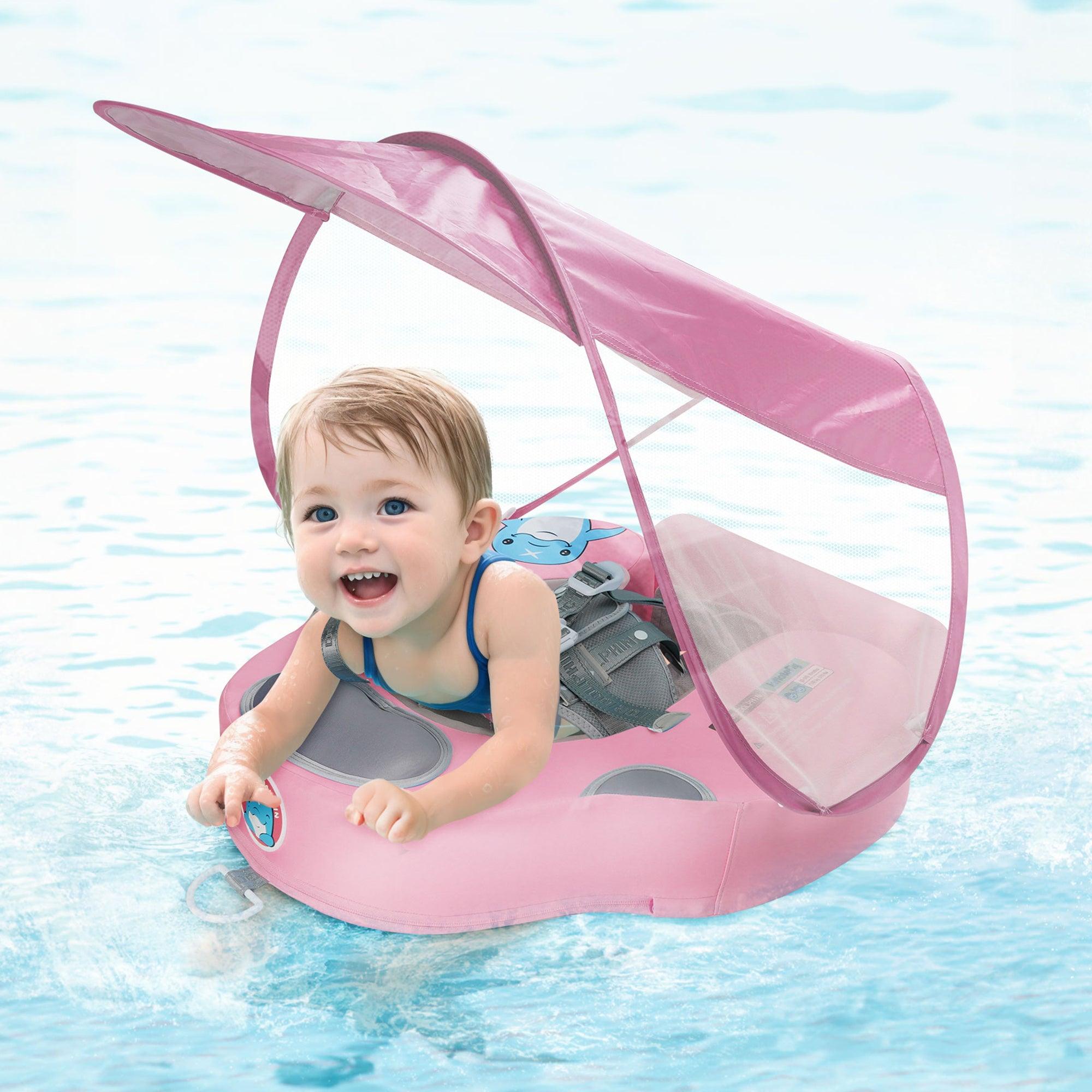 Pink UV Sunshade Baby Swim Float
