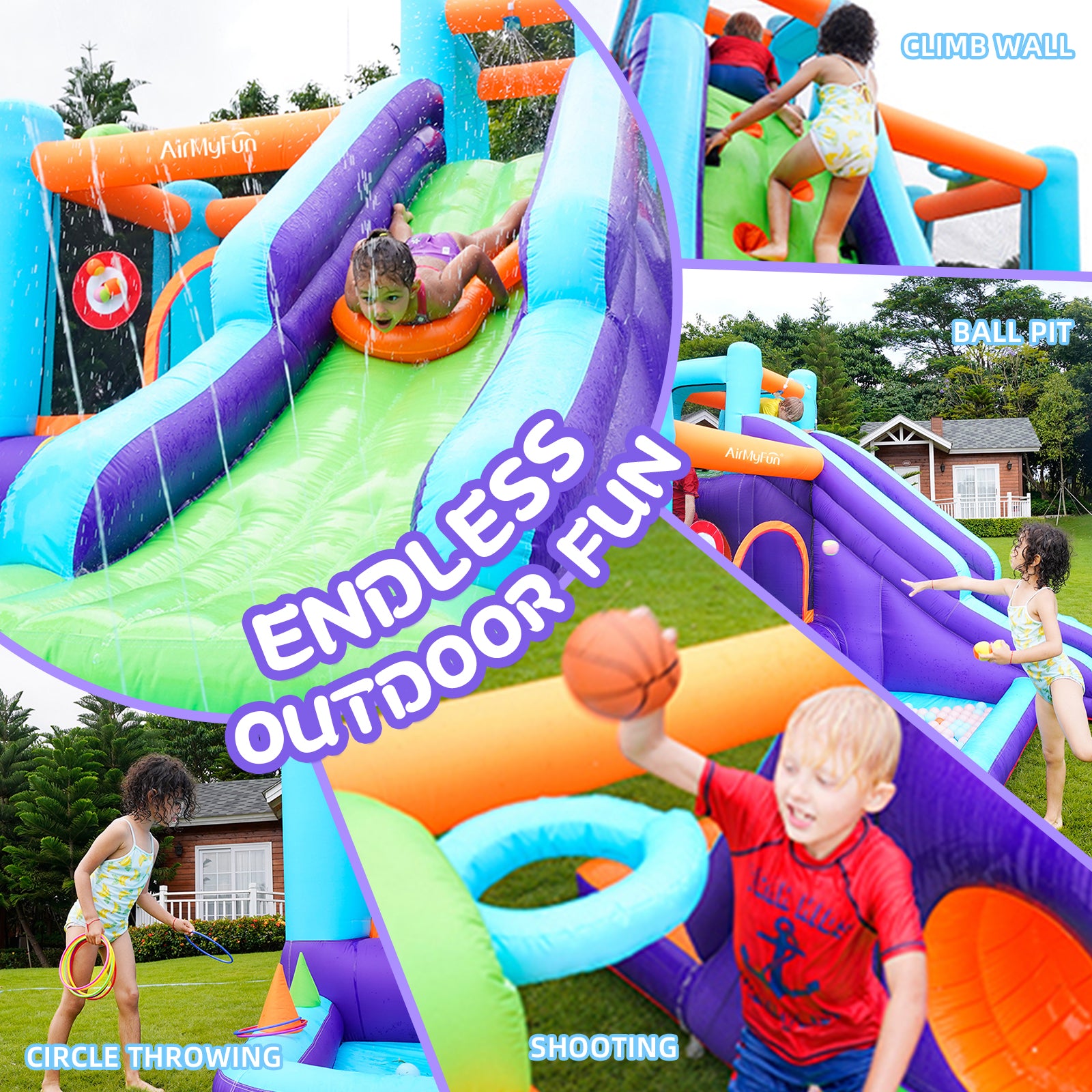 Blue Extended Water Slide