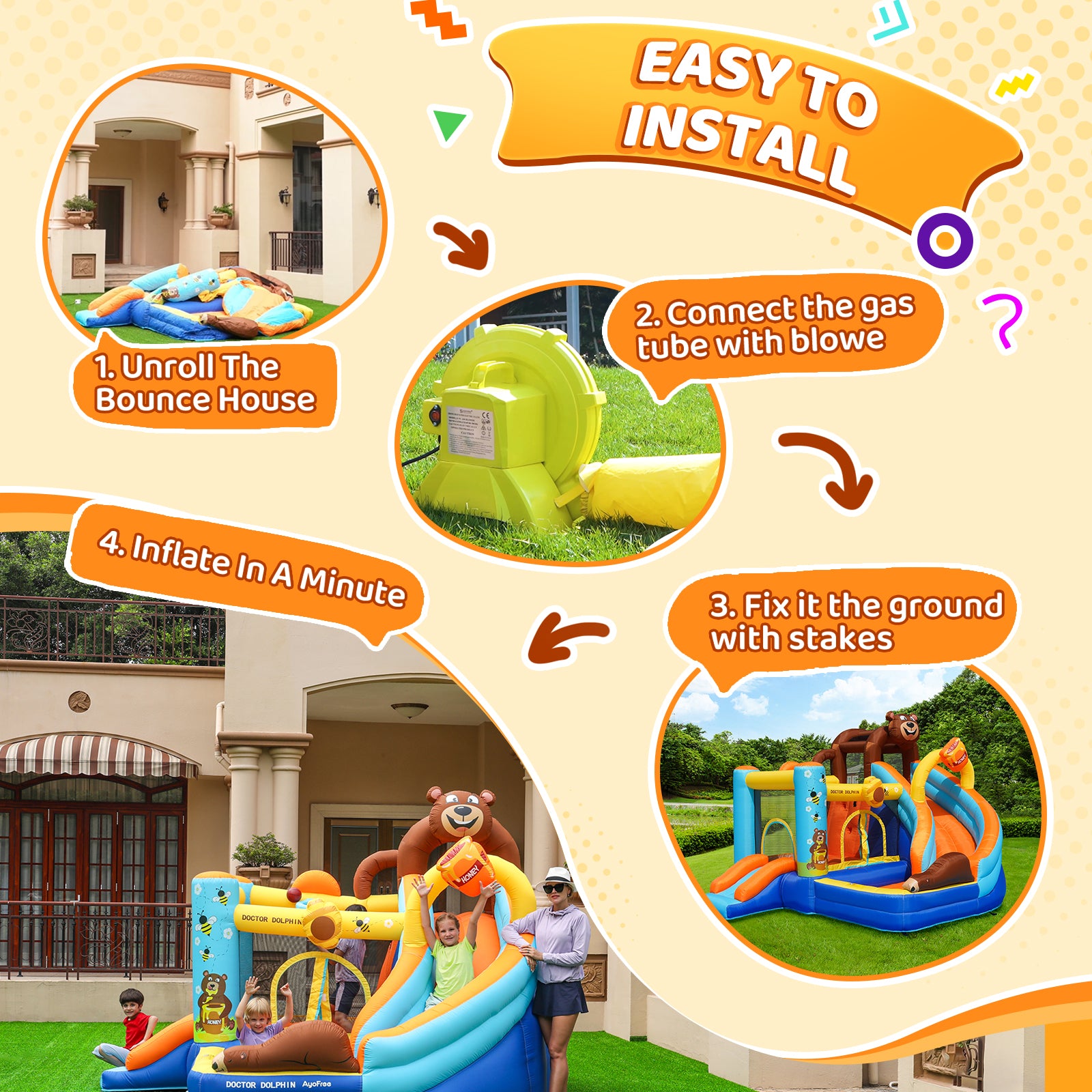 Honey Bear Theme Bounce House