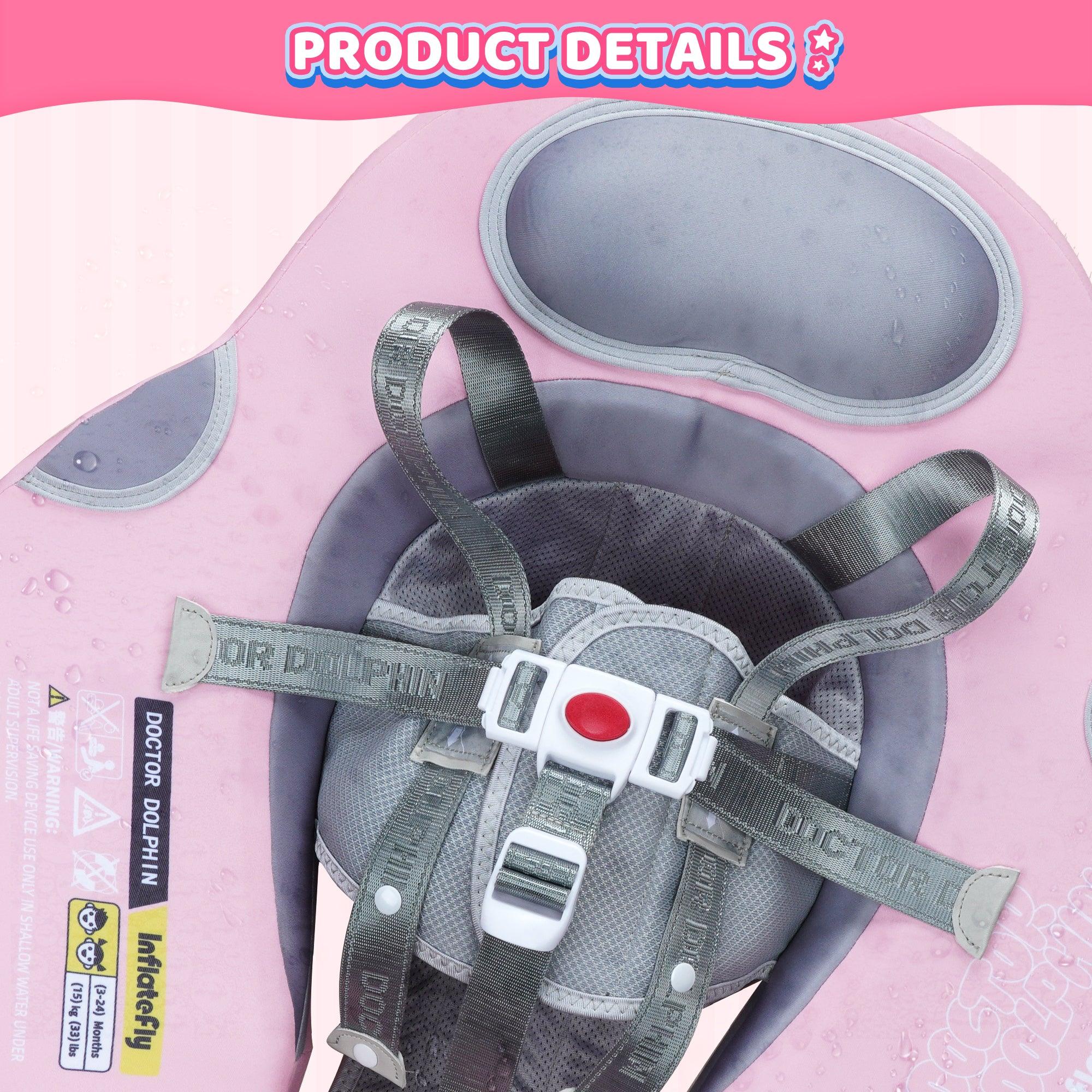 Pink UV Sunshade Baby Swim Float