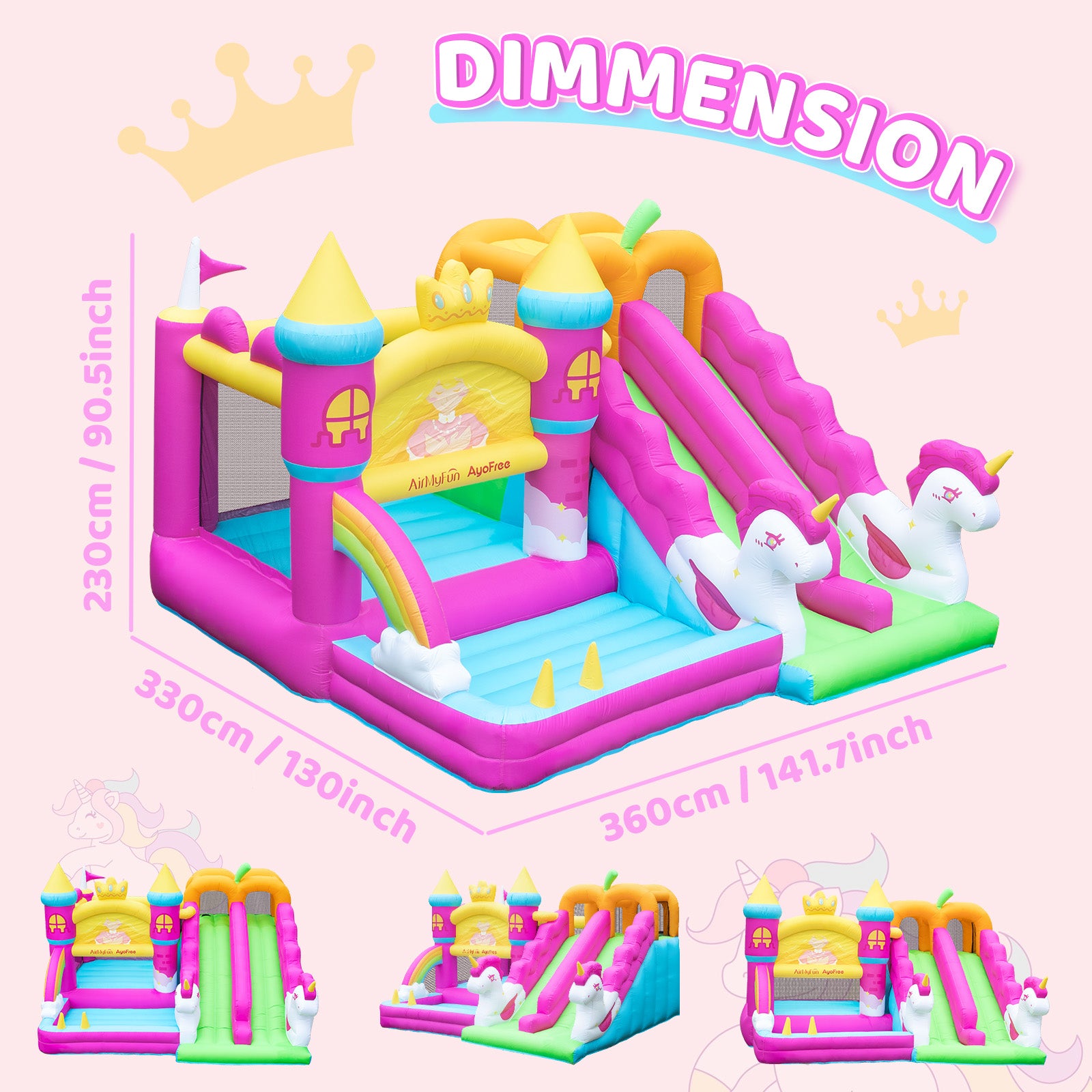 Princess Theme Bounce House (Double Slide)
