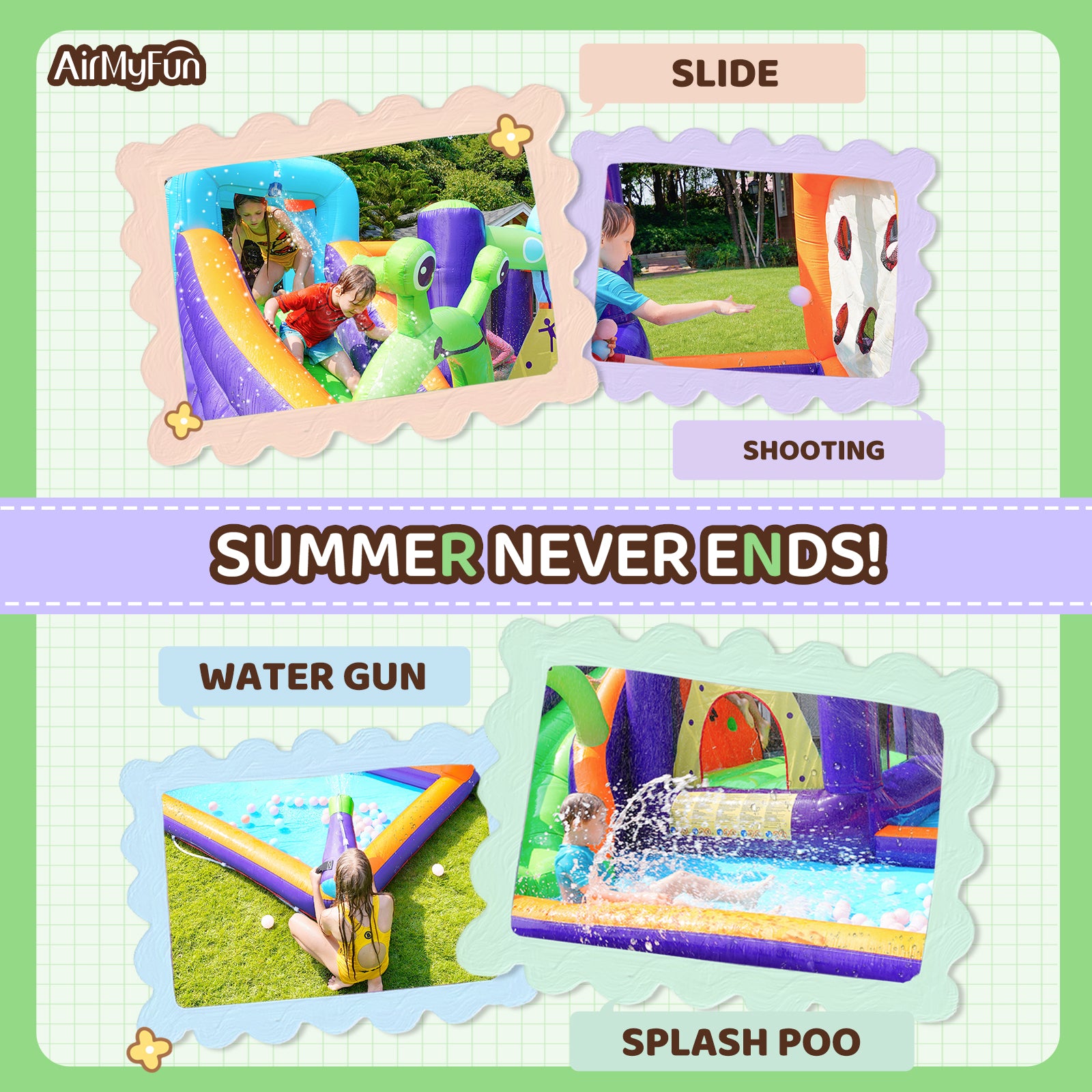 Alien Theme Water Slide for kids to play in the backyard for summer fun!