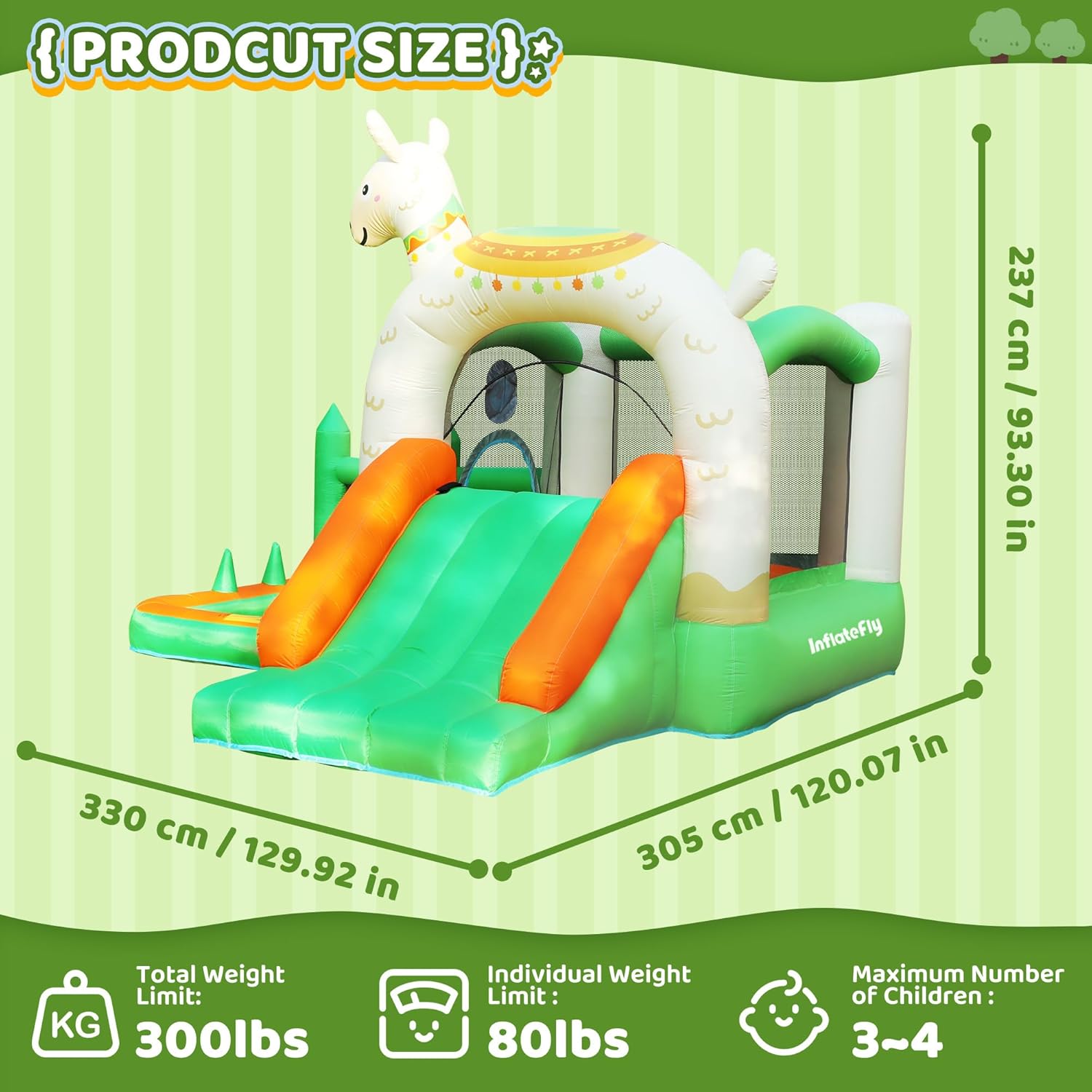 InflateFly Alpaca Bouncy Castle