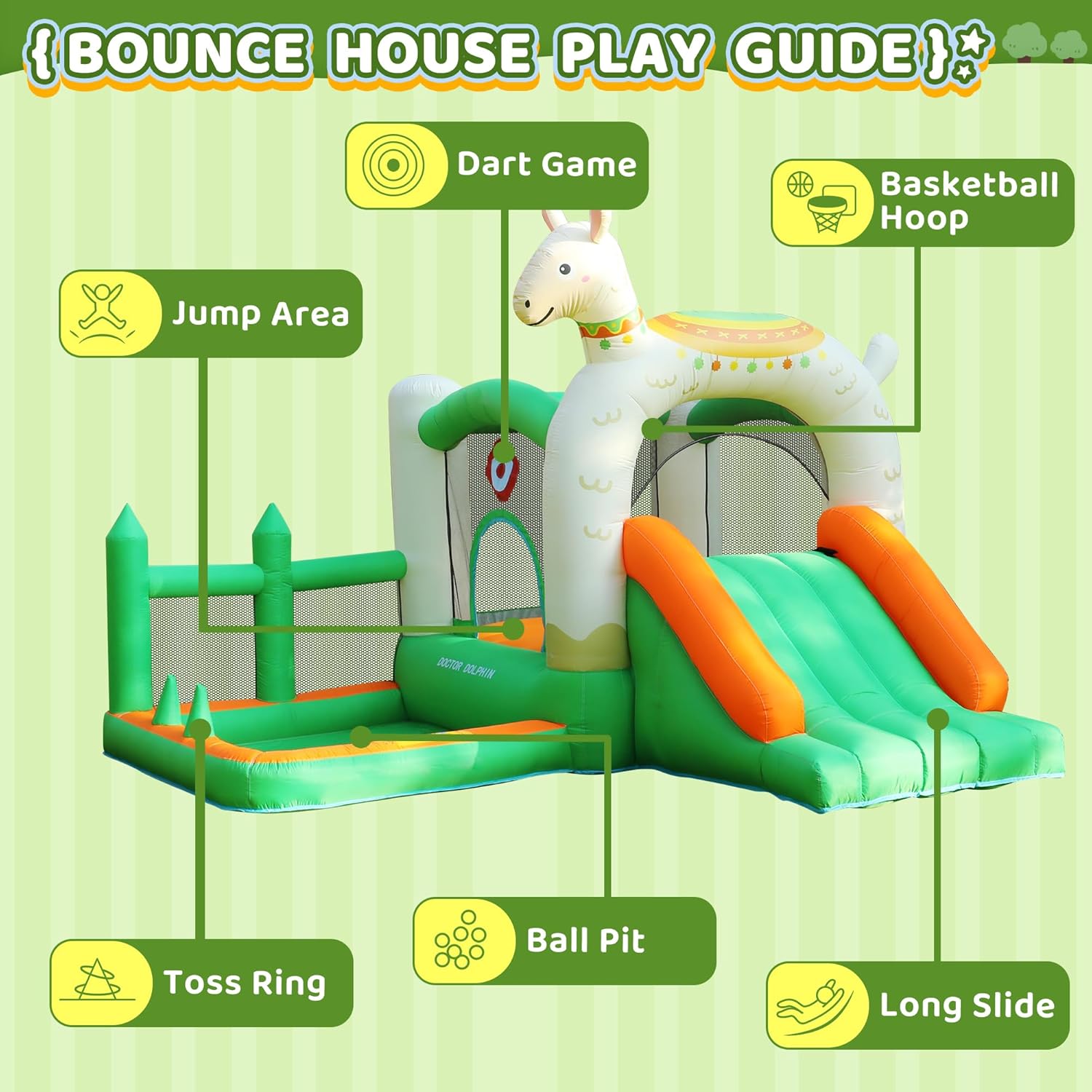 InflateFly Alpaca Bouncy Castle