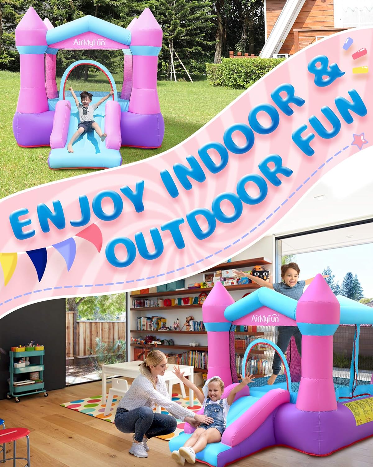 Pink Toddler Bounce House (Second-Hand, Indoor/Outdoor)