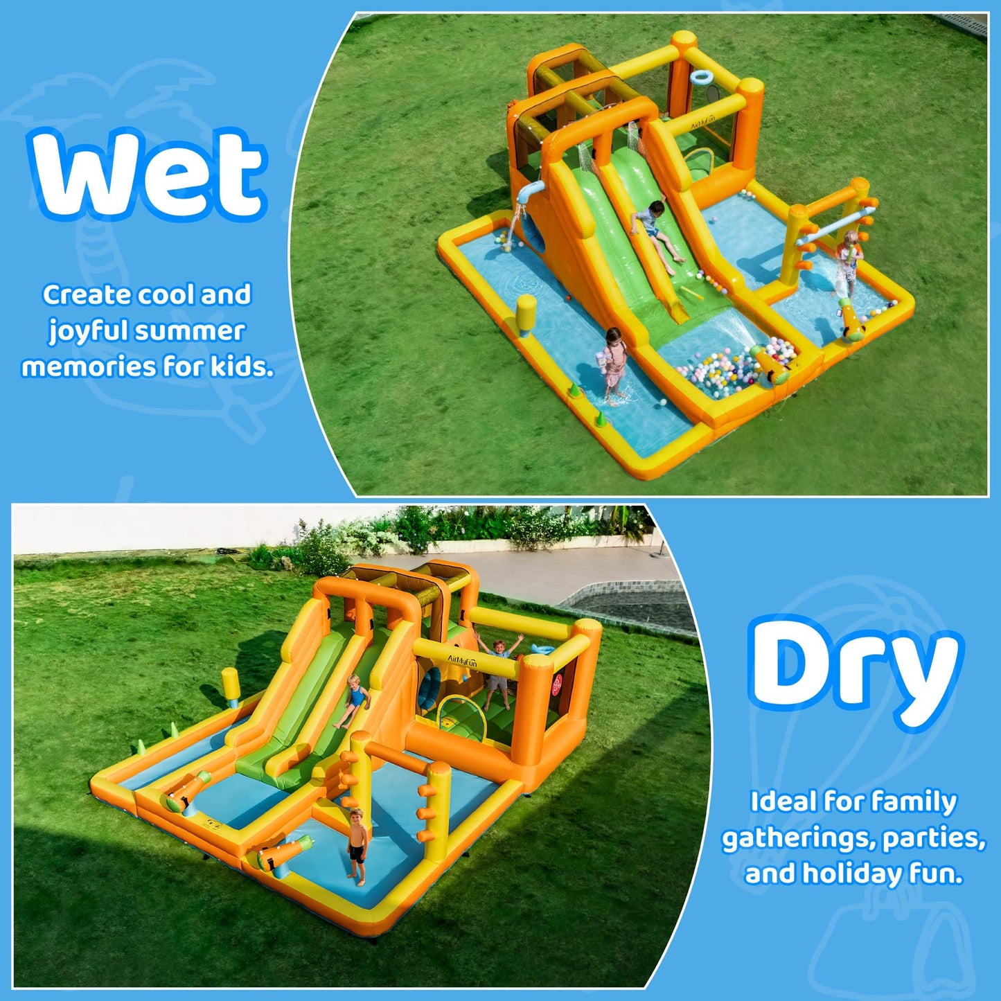 13 in 1 Water Bounce House with Double Slides