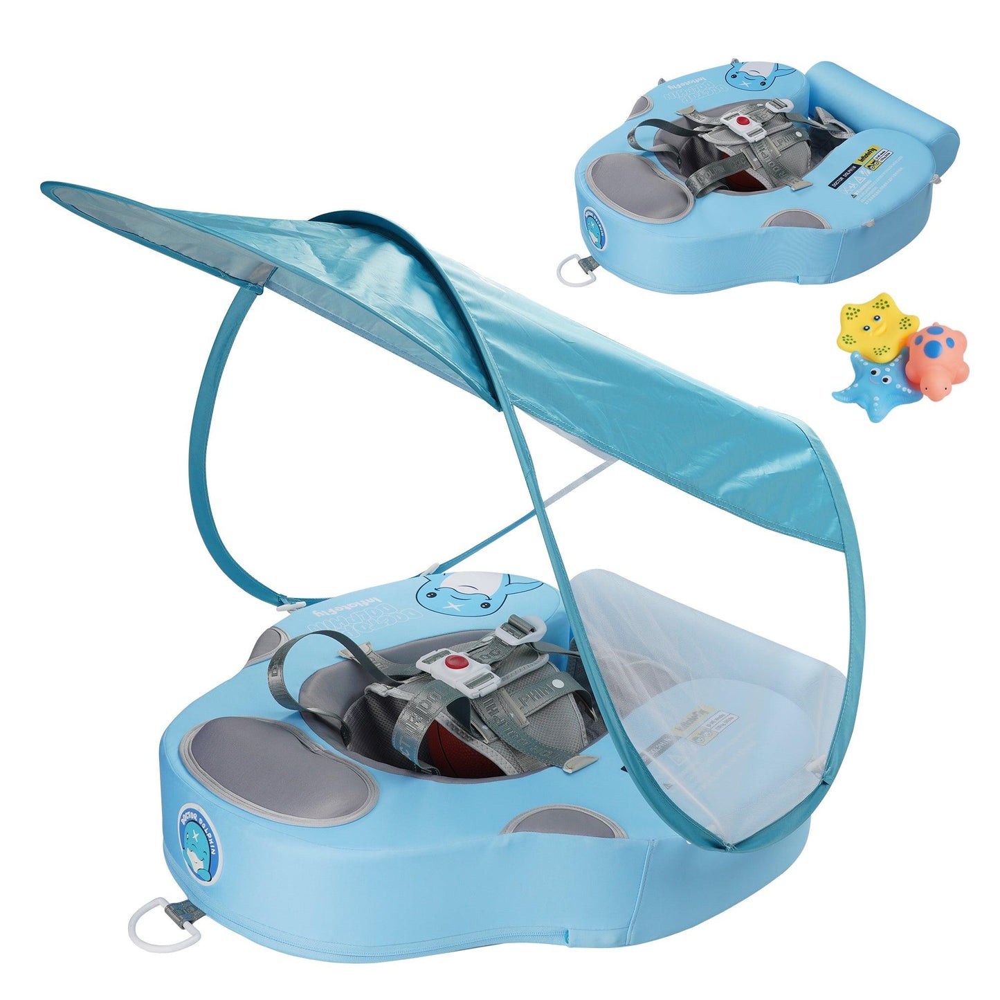 Blue UV Sunshade Baby Swim Float