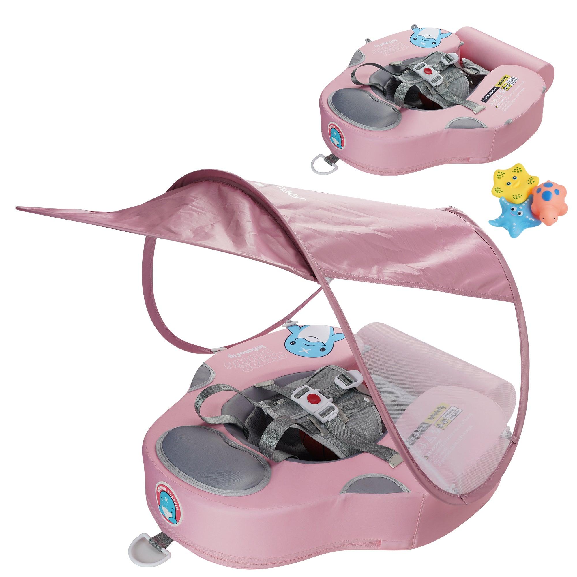 Pink UV Sunshade Baby Swim Float