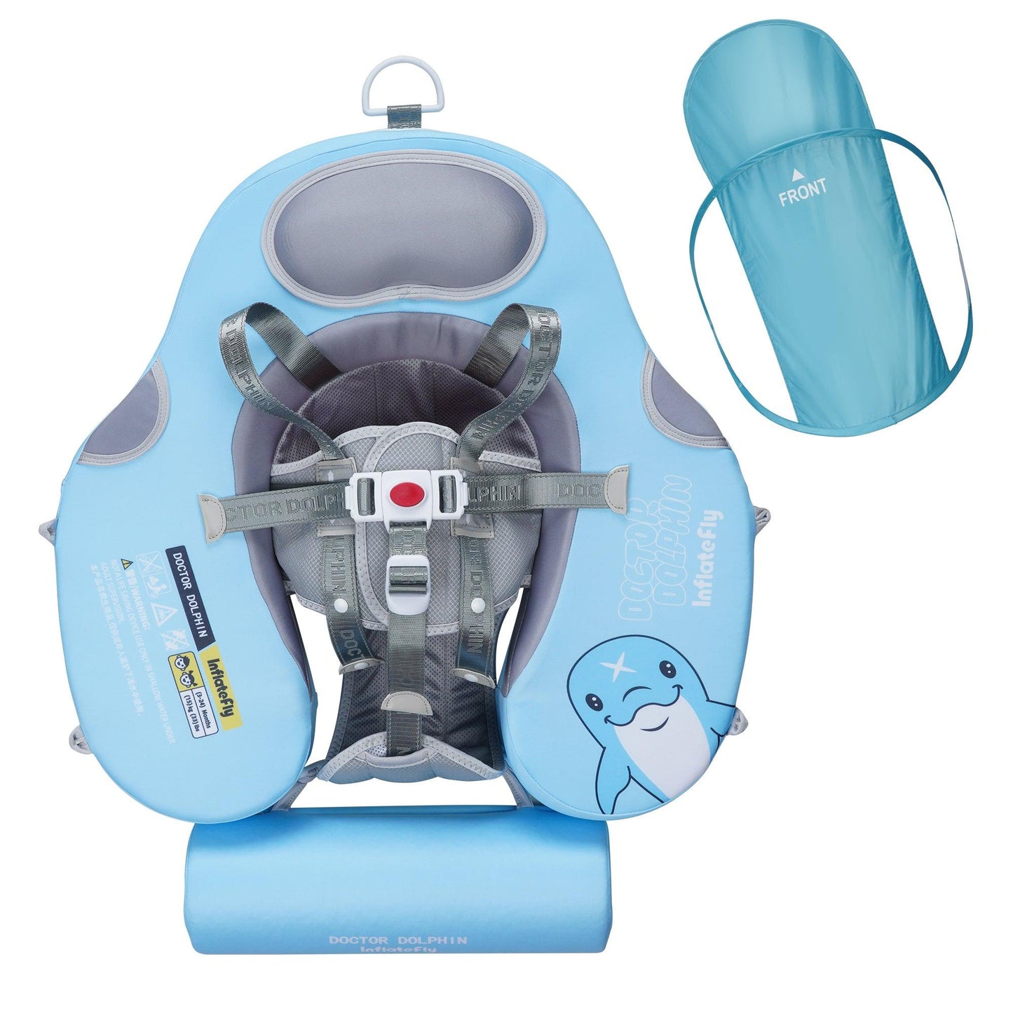 Blue UV Sunshade Baby Swim Float