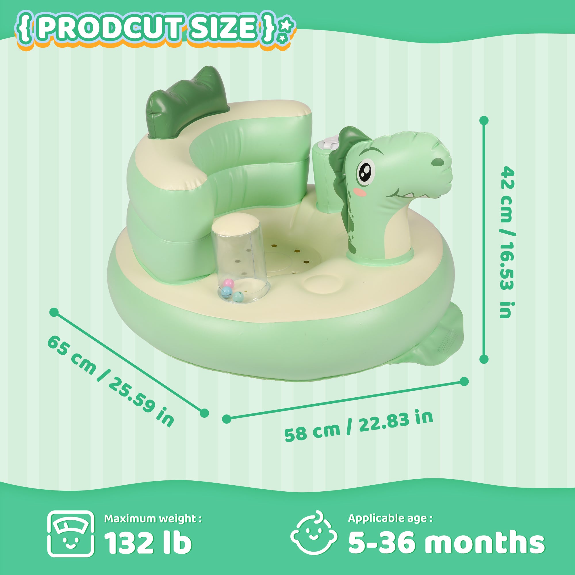 Dinosaur Inflatable Baby Seat