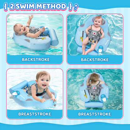Blue UV Sunshade Baby Swim Float