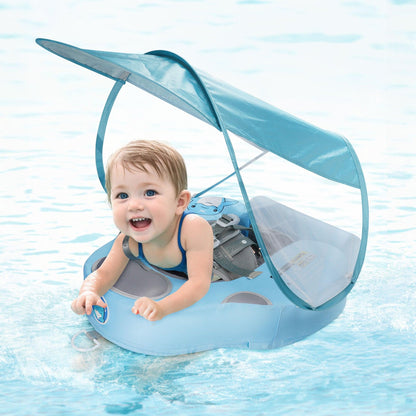 Blue UV Sunshade Baby Swim Float