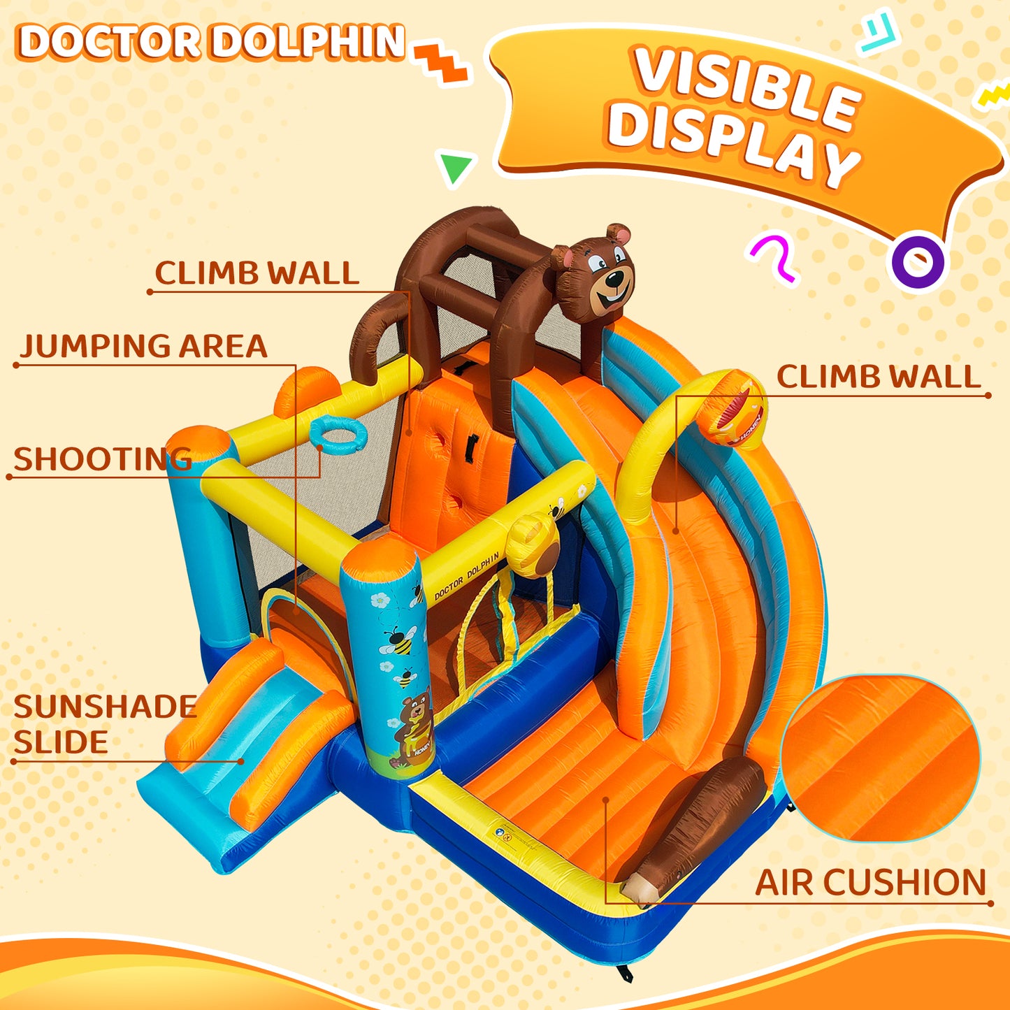 Honey Bear Theme 3-in-1 Bounce House
