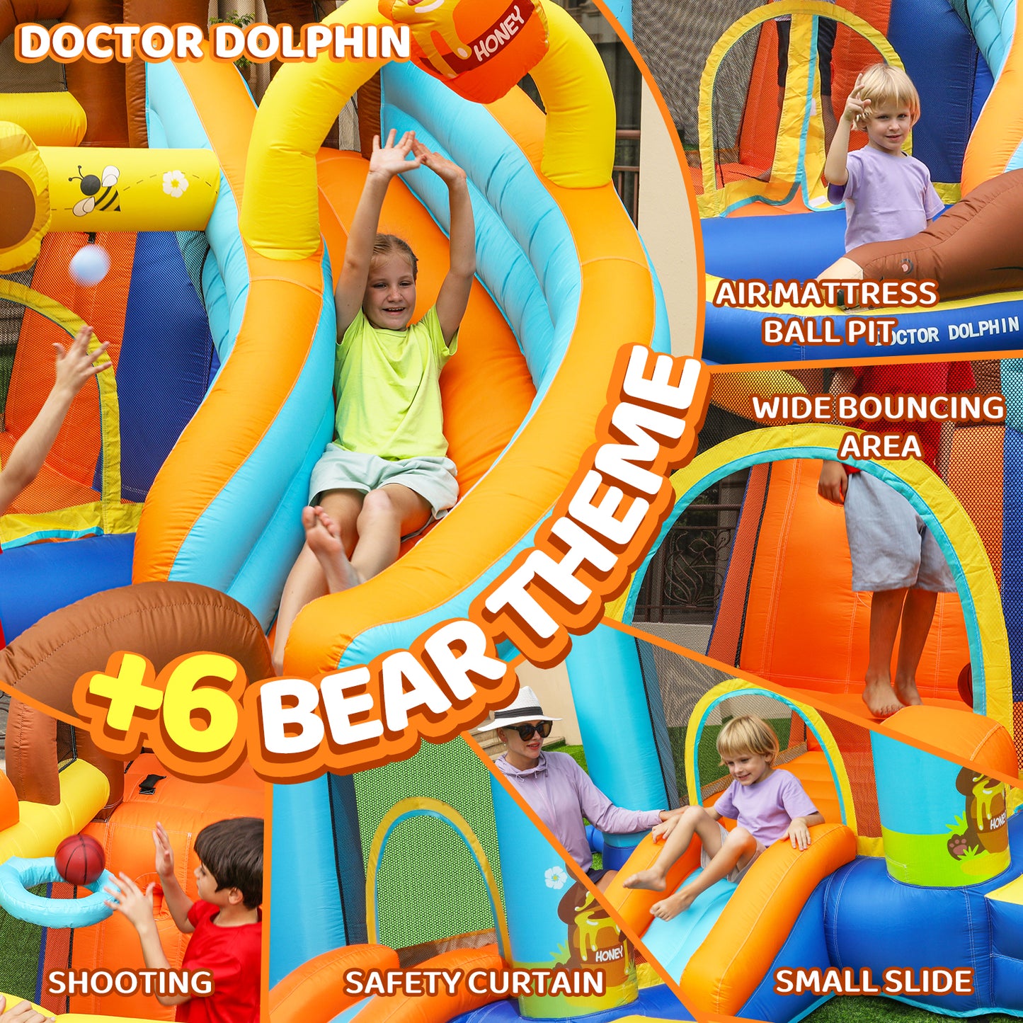 Honey Bear Theme 3-in-1 Bounce House