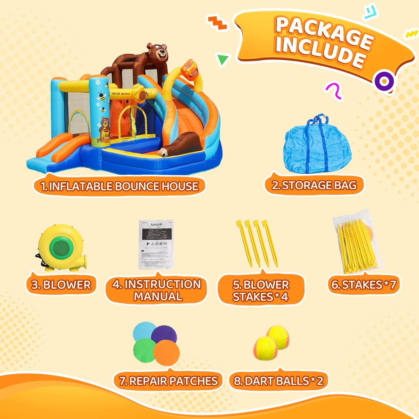 Honey Bear Theme 3-in-1 Bounce House