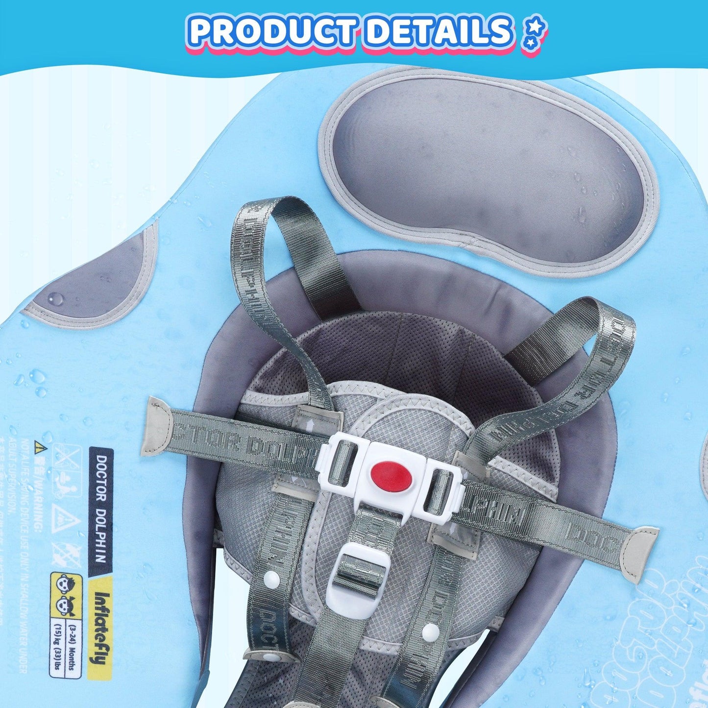 Blue UV Sunshade Baby Swim Float