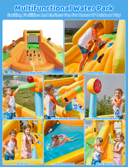 Multifunctional Water Park with Double Wide Slides