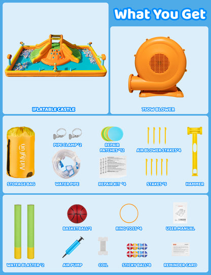 Multifunctional Water Park with Double Wide Slides