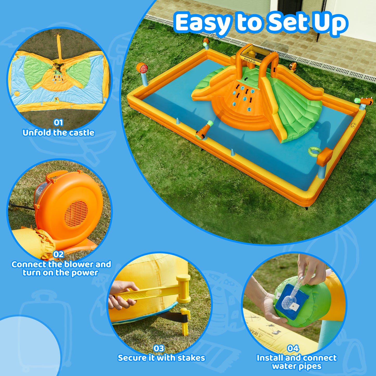 Multifunctional Water Park with Double Wide Slides