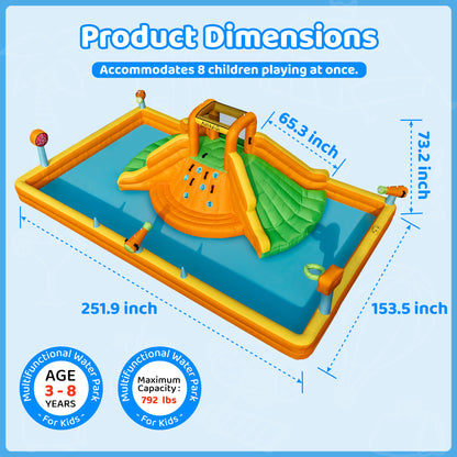 Multifunctional Water Park with Double Wide Slides