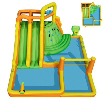 10 in 1 Water Park with Double Long Slides