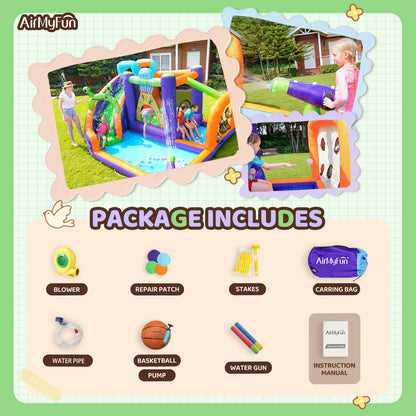 AirMyFun bouncy house contains 8 accessories