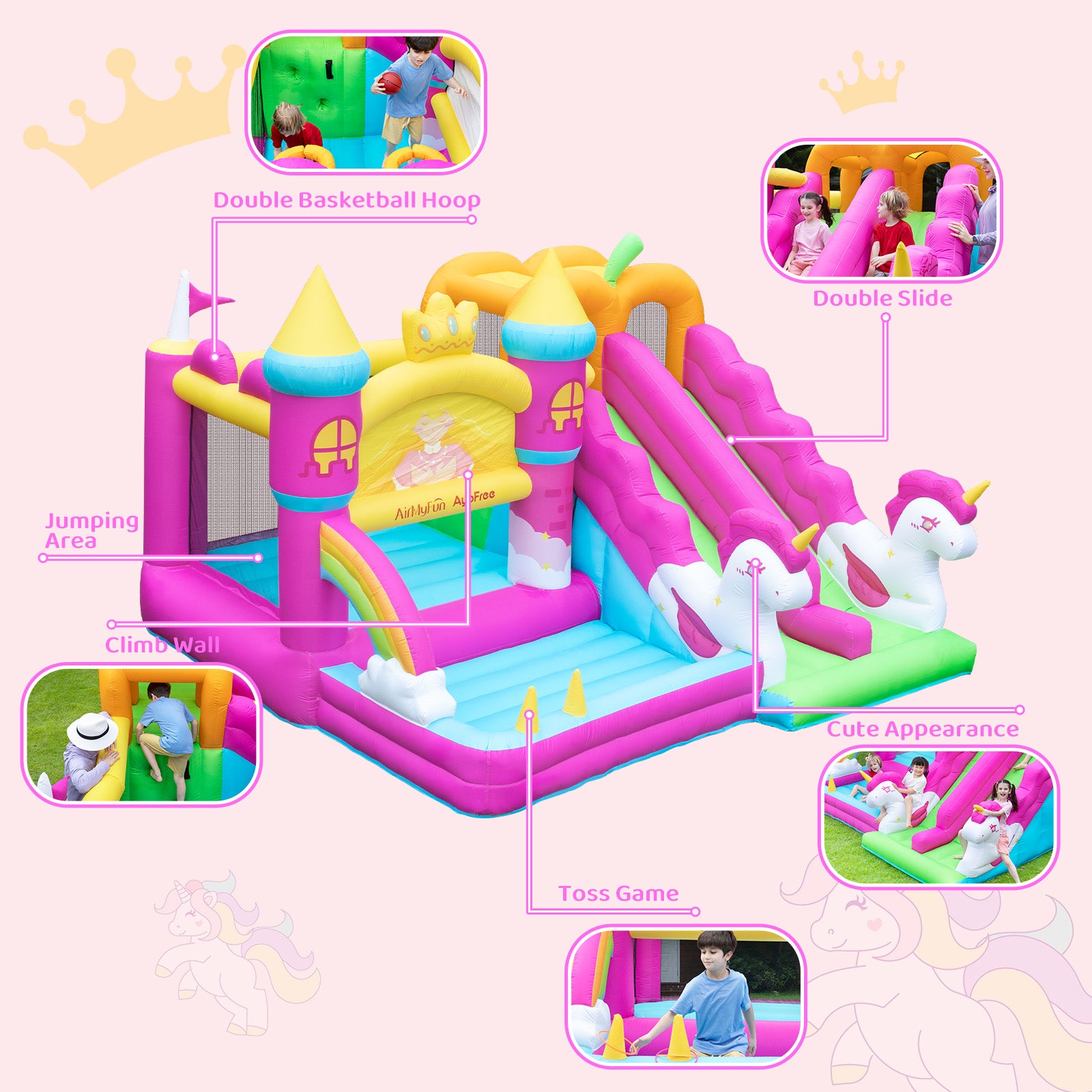 Princess Theme Bounce House (Double Slide)