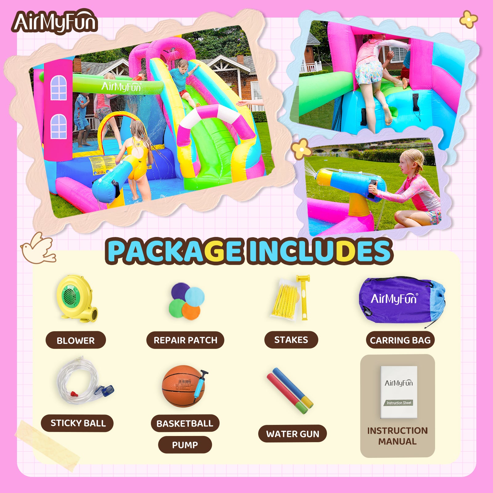 Pink Castle Theme Bounce House