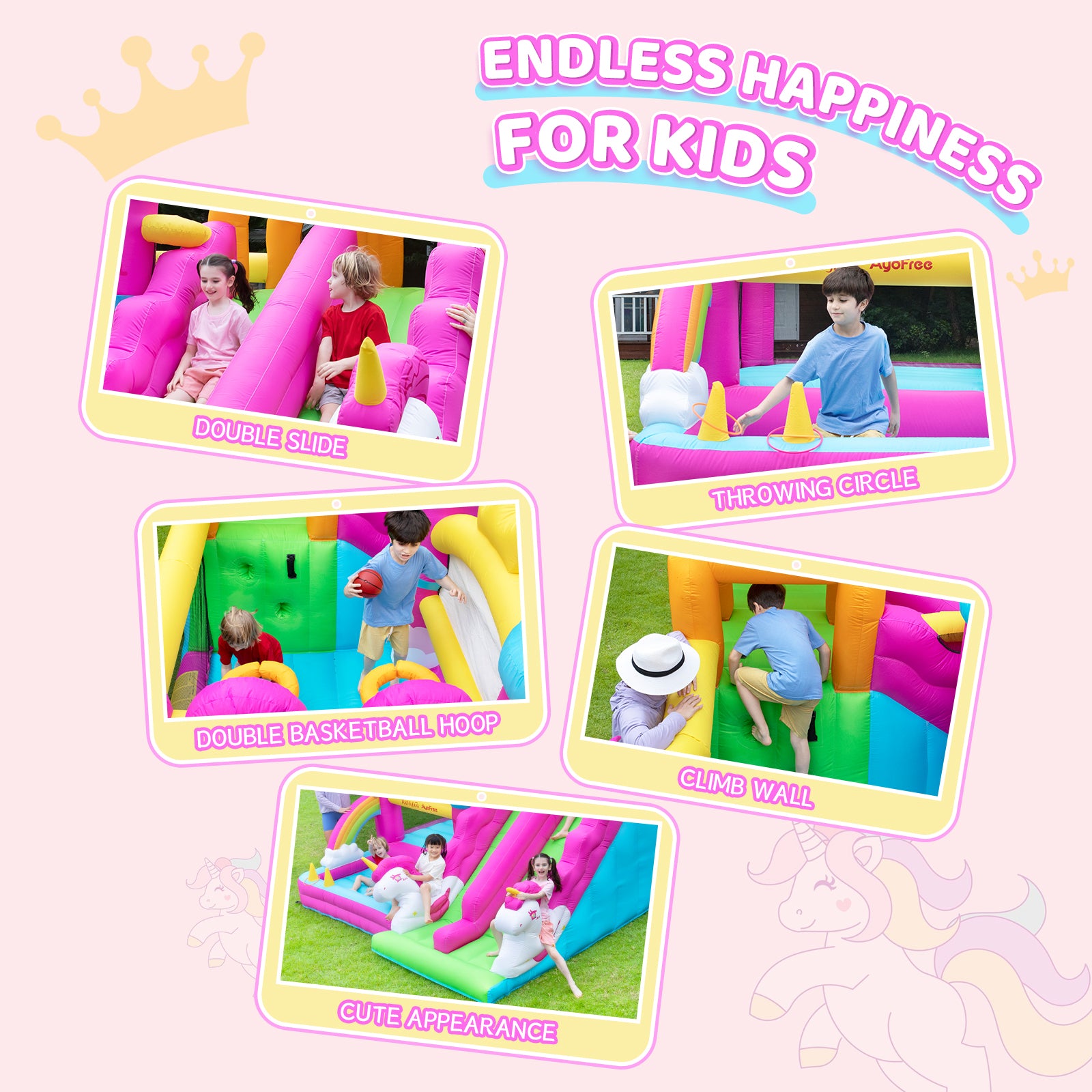 Princess Theme Bounce House (Double Slide)