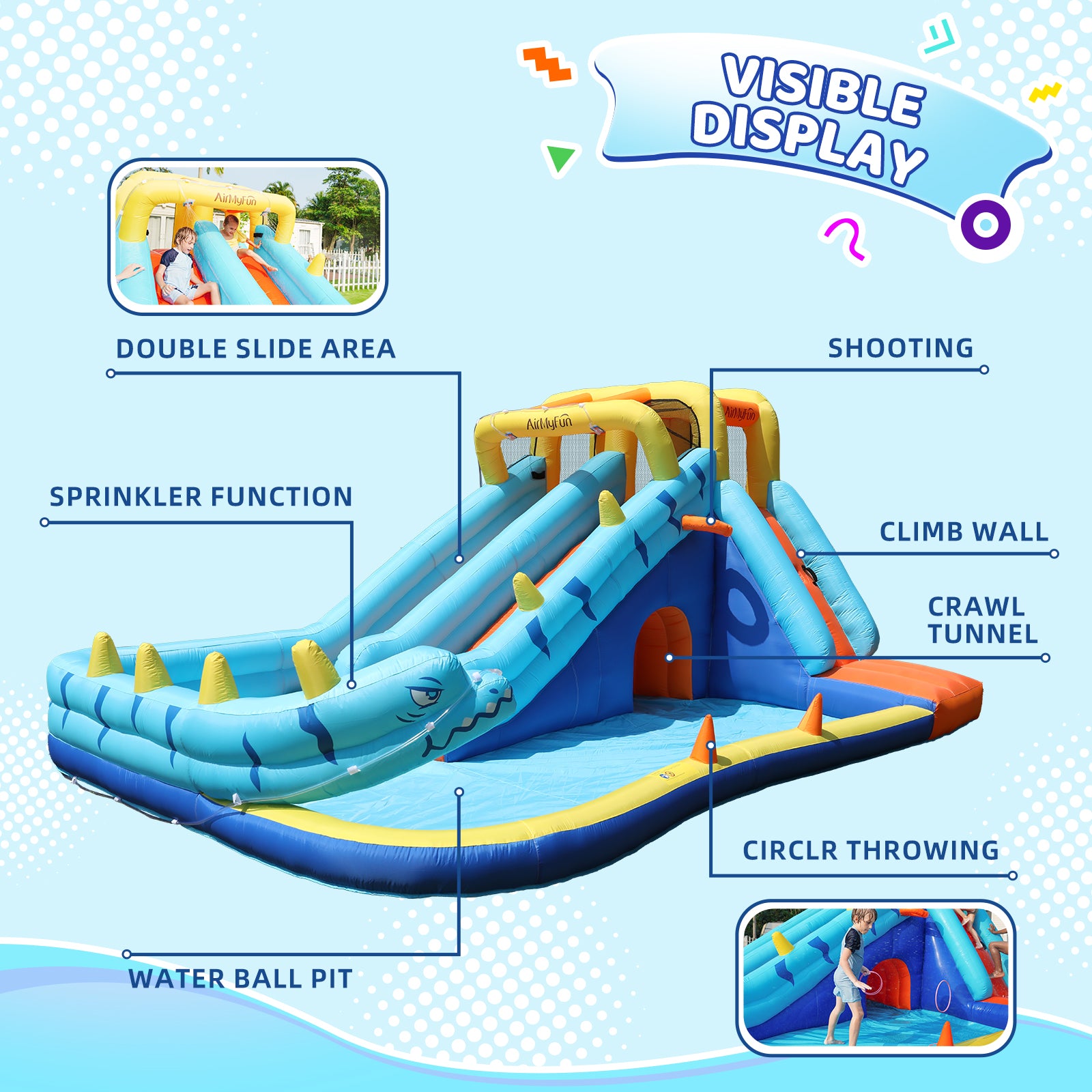 Water-Spraying Snake Theme Water Slide