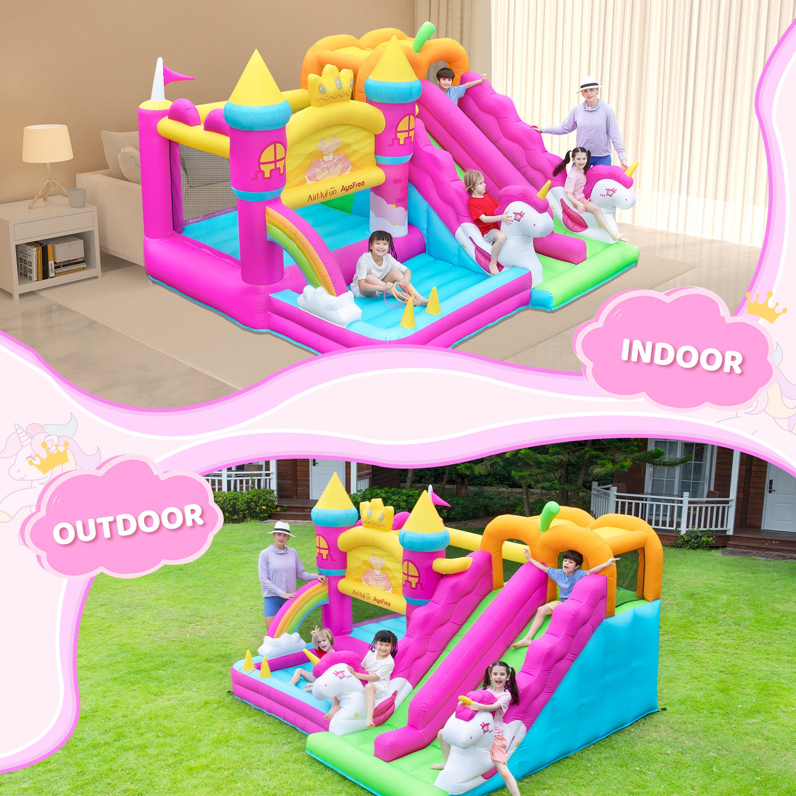 Princess Theme Bounce House (Double Slide)