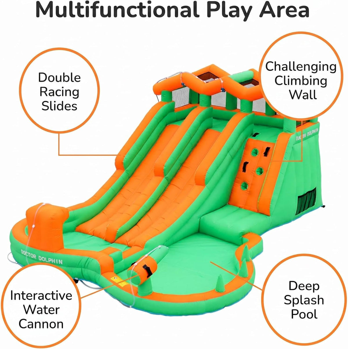 INFLATEFLY Double Slides Water Park