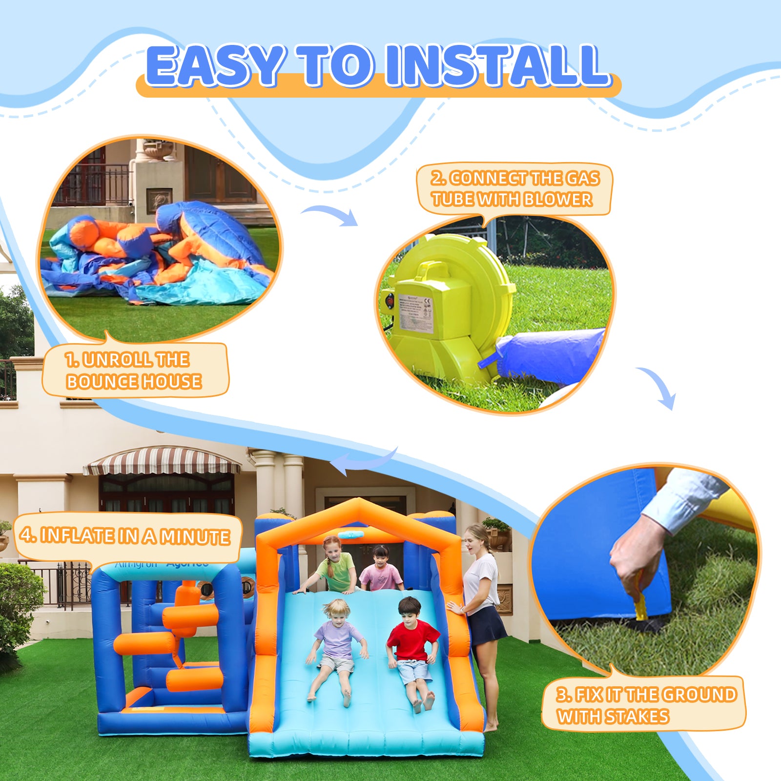 Multi-functional Obstacles Bounce House