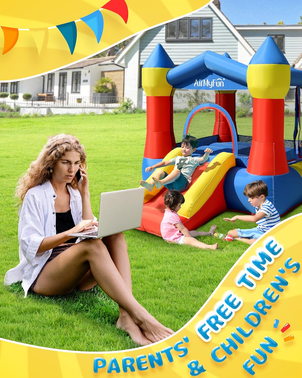 Red-blue Toddler Bounce House