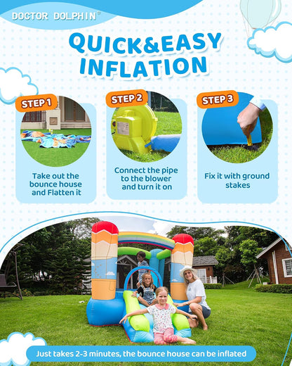 Hot Air Balloon Bounce House with Slide