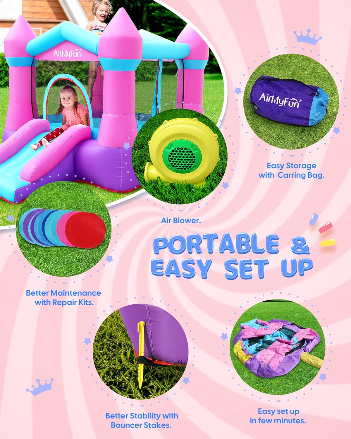 Pink Toddler Bounce House