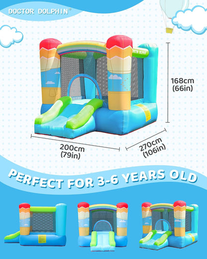 Hot Air Balloon Bounce House with Slide