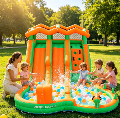 INFLATEFLY Double Slides Water Park