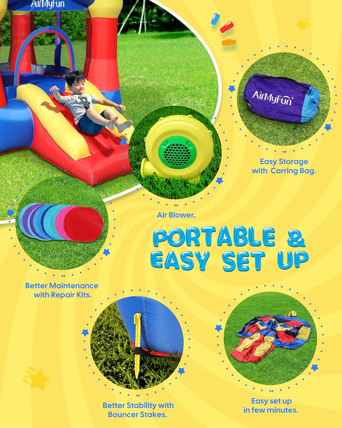 Red-blue Toddler Bounce House