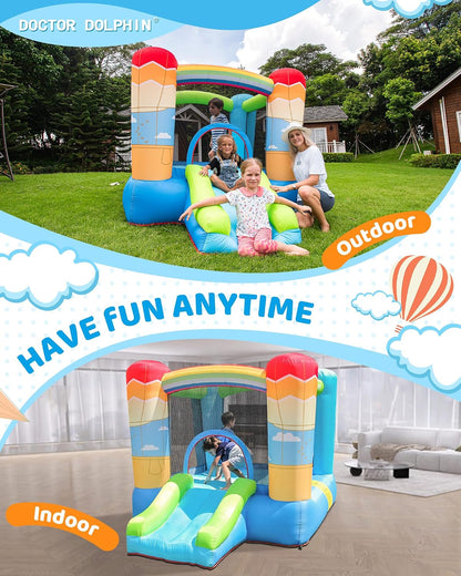 Hot Air Balloon Bounce House with Slide