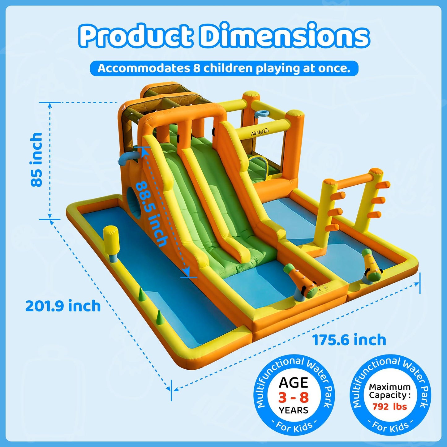 13 in 1 Water Bounce House with Double Slides